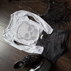 Rhinestone skull shirt